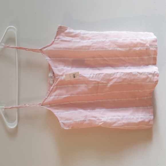 LOFT Other - NWT LOFT Sleepwear Pink and White Stripe Sleep Tank Top Women's Size M